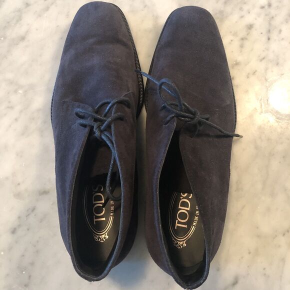 Tod’s Navy Blue Suede Chukka Boots Size 6.5 main image 5